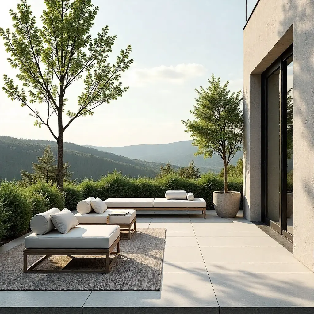 Moderne hagedesign med naturlige materialer